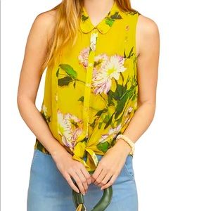 Maeve Anthropologie Size 6 Small Duchess Floral Sleeveless Tank Top Button